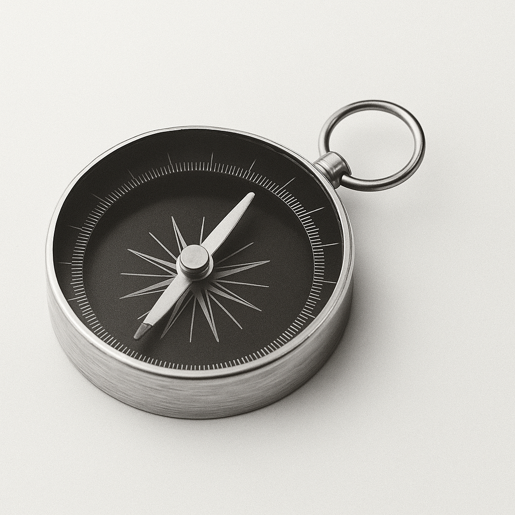 Compass symbolizing autonomous technological evolution and adaptable solutions